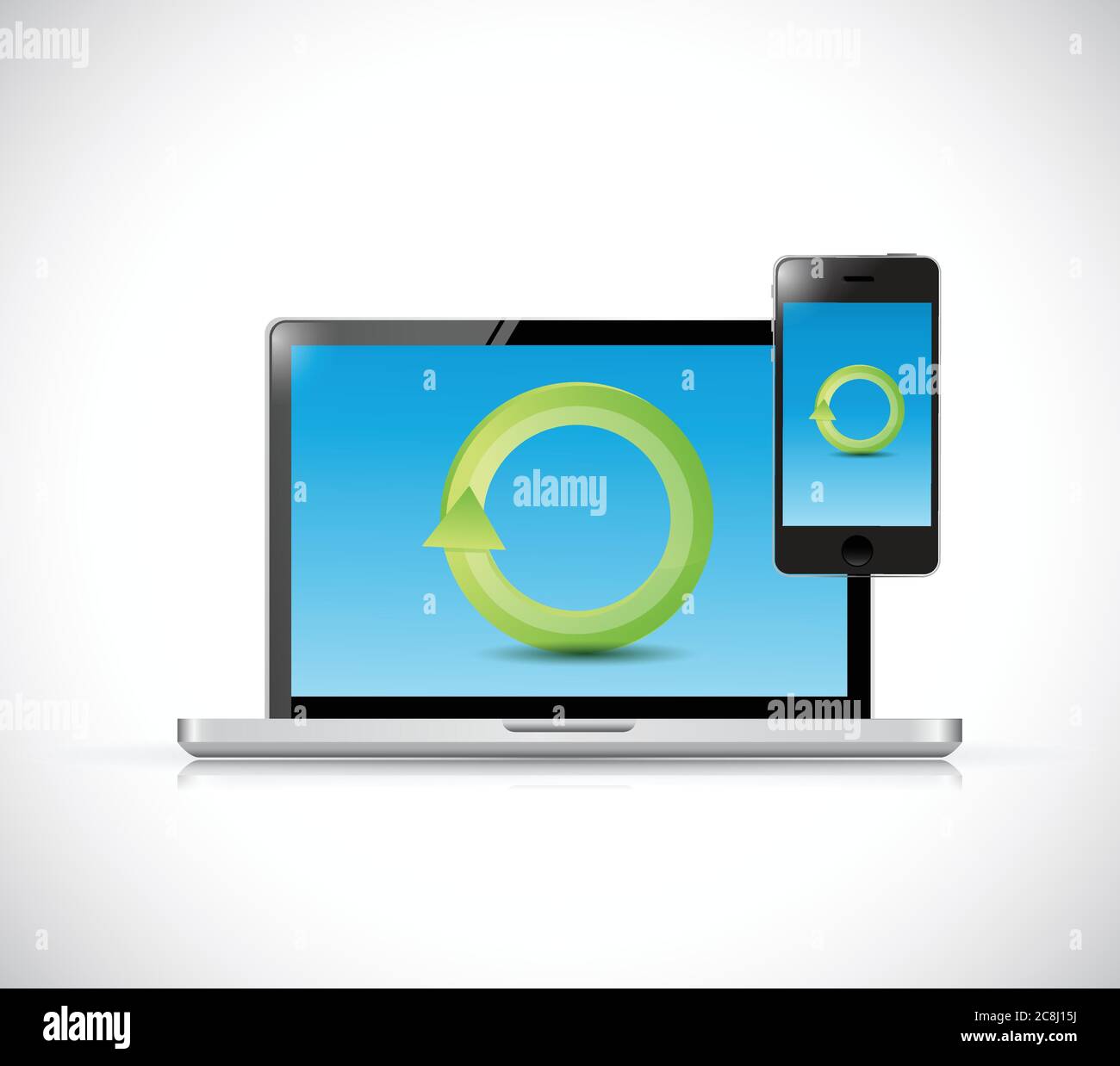 Data transfer technology concept illustration design over a white background Stock Vector