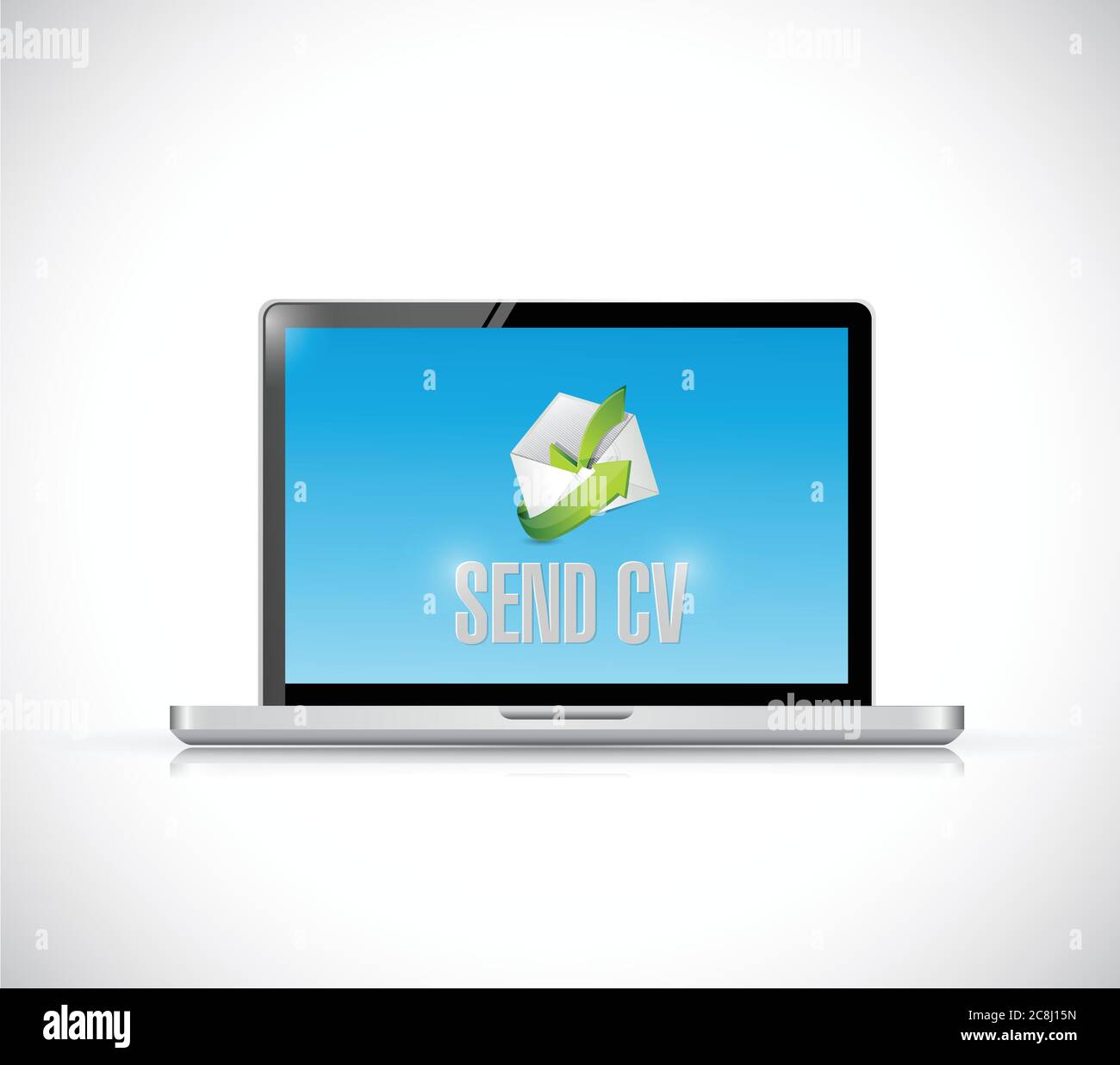 Business computer. send cv message illustration design over a white background Stock Vector