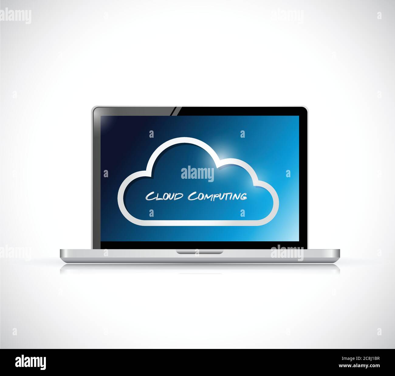 Cloud computing illustration design over a white background Stock Vector