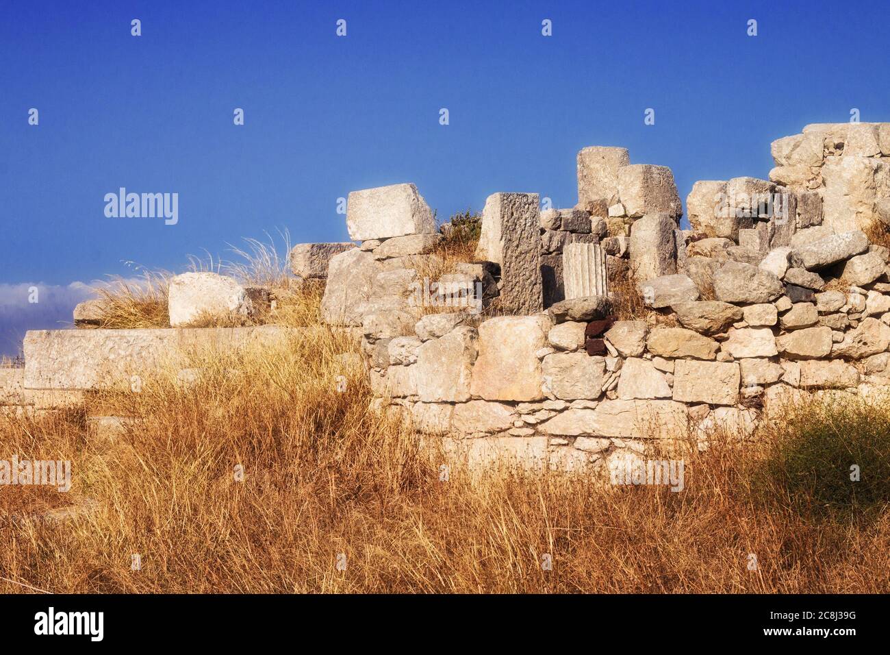 The ruins of Ancient Thera, Santorini, Greece Stock Photo