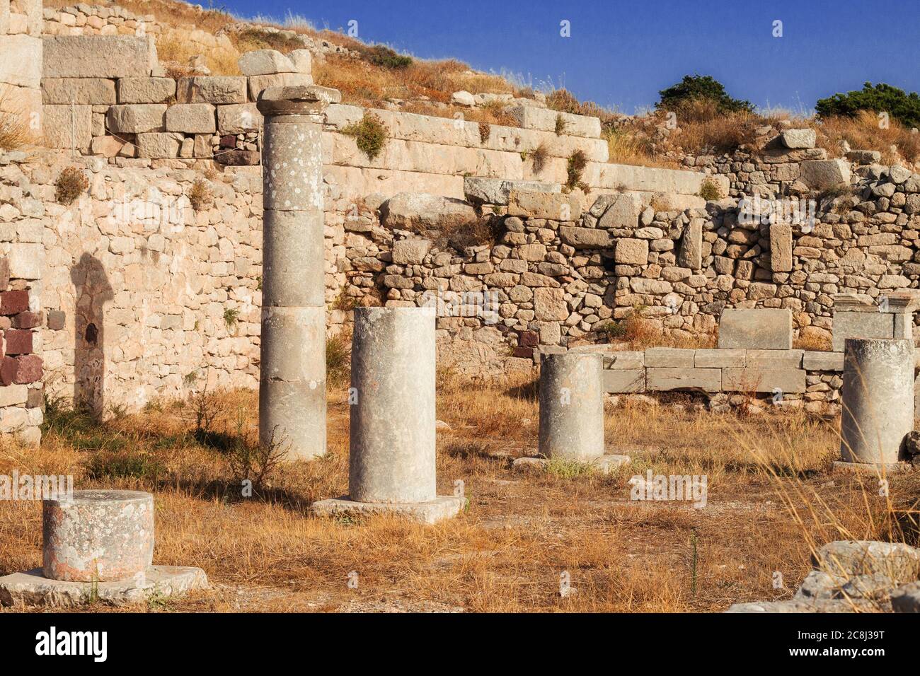 The ruins of Ancient Thera, Santorini, Greece Stock Photo
