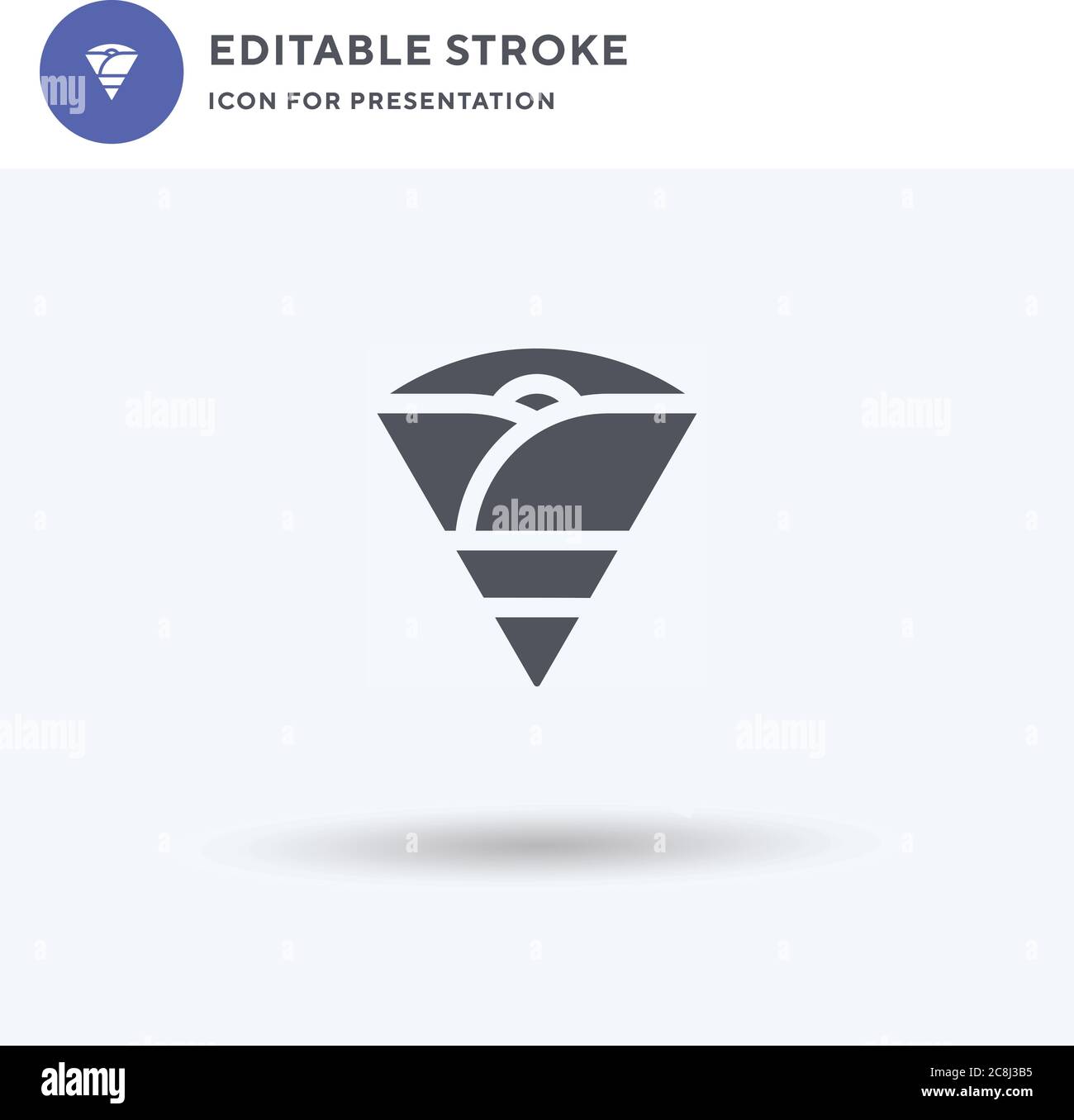 Crepe icon vector, filled flat sign, solid pictogram isolated on white, logo illustration. Crepe icon for presentation. Stock Vector