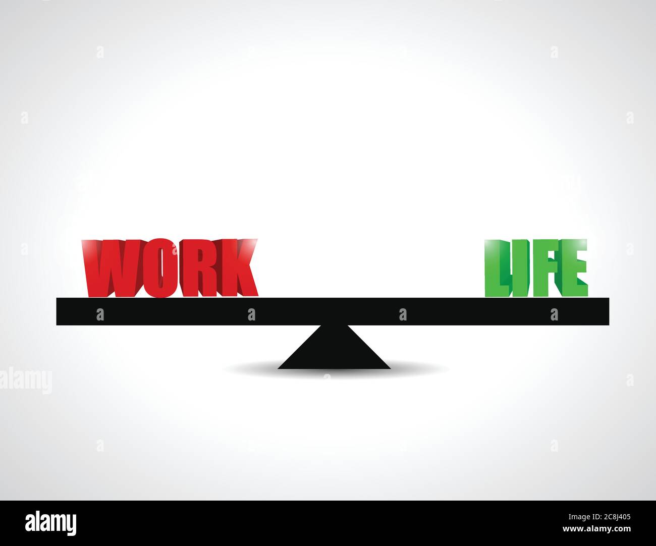 Balance work and life concept illustration design over white Stock ...