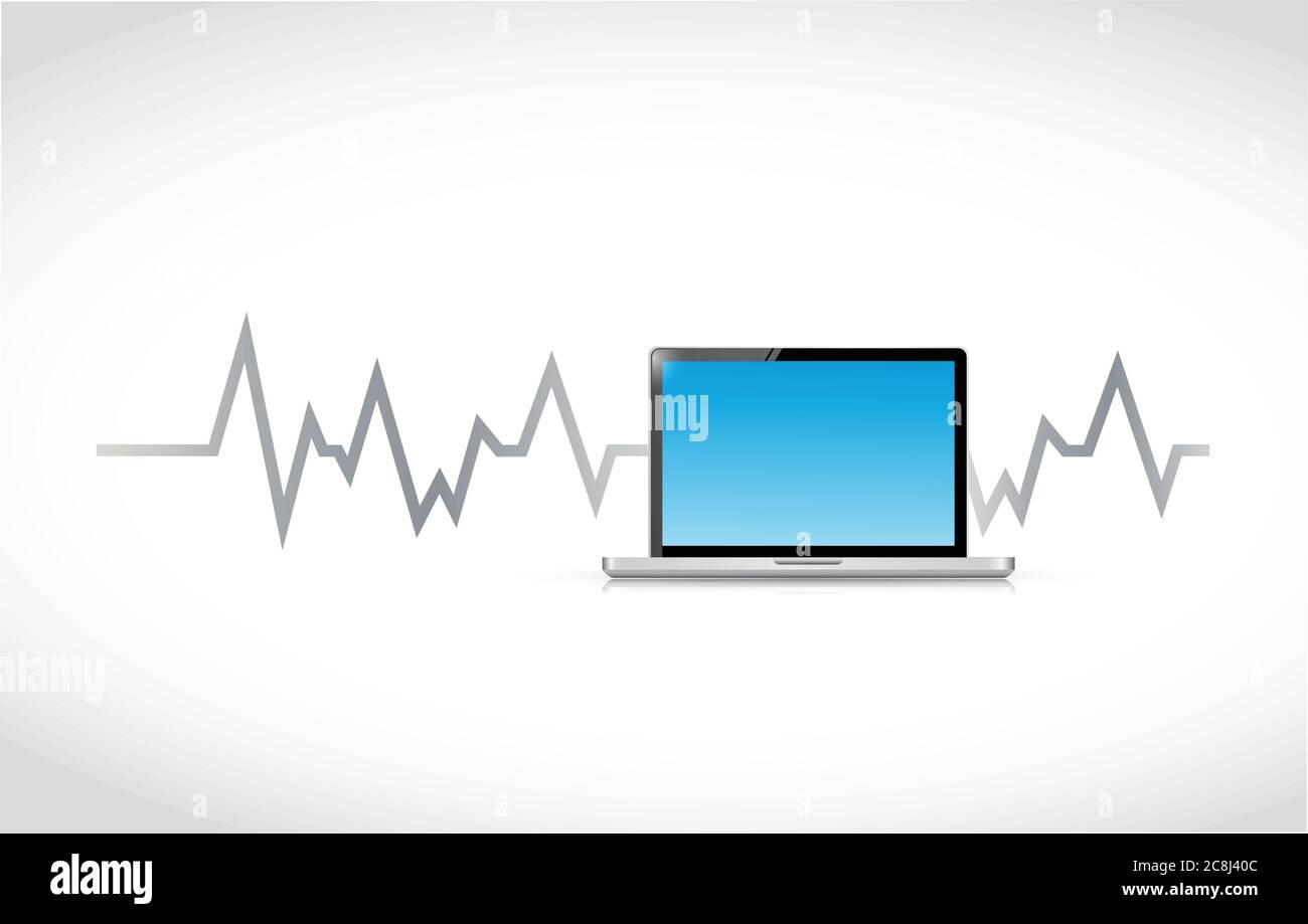 Life Line Computer Computer and lifeline illustration design over a white background Stock ...