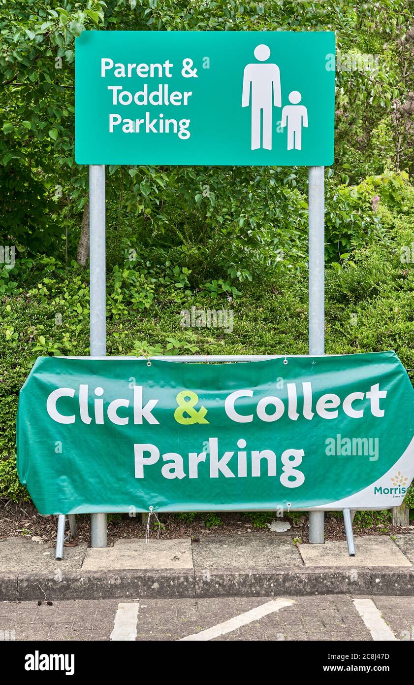 A parent and toddler parking space converted to a click and collect