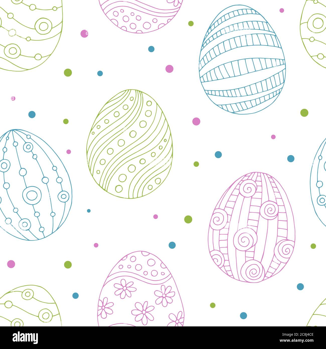 Easter egg graphic color doodle seamless pattern background illustration vector Stock Vector