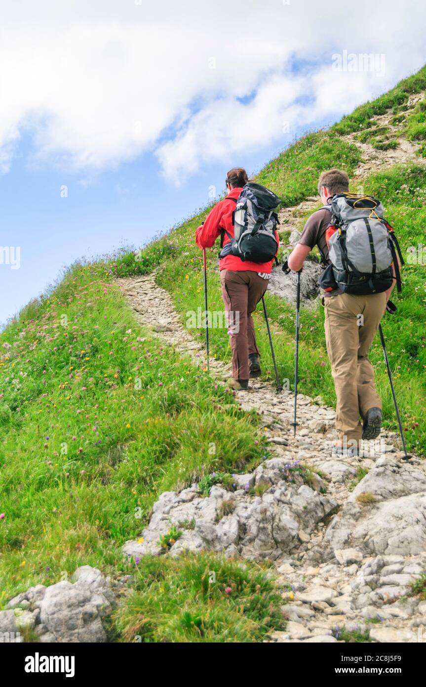 Hikers on small path hi res stock photography and images Alamy Hikers on small path hi res stock photography and images Alamy