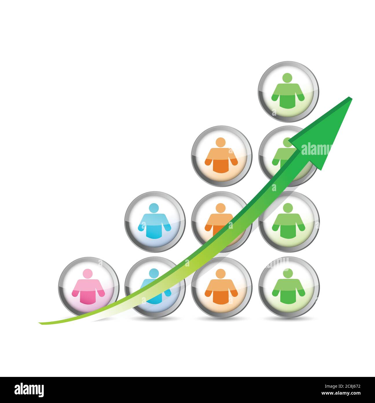 Success people business graph and arrow. illustration design over white Stock Vector