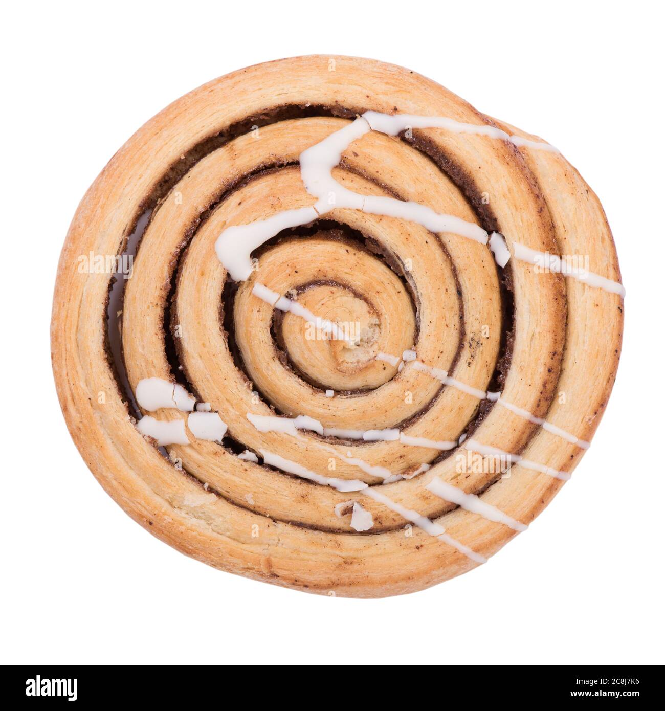 Freshly baked cinnamon bun roll isolated on white background Stock ...