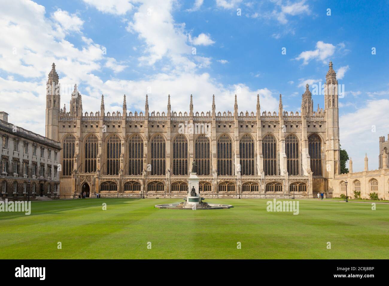 Kings college chapel as seen from the front court, Cambridge, England Stock Photo