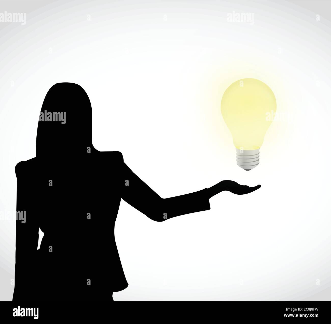 Woman touch light in Stock Vector Images - Alamy