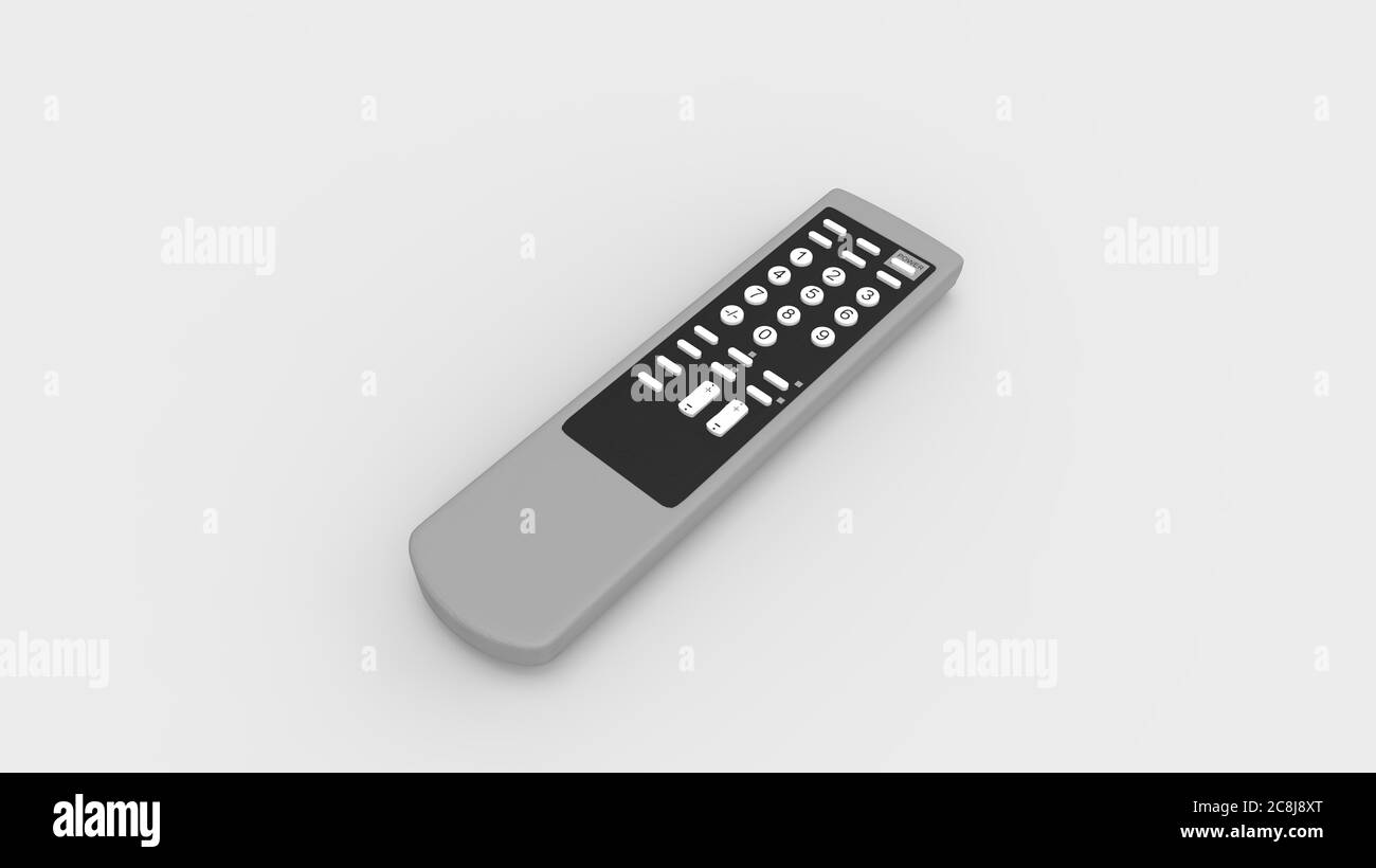 3D rendering of a remote control device tv television control isolated