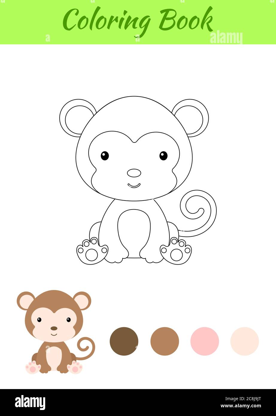 Cute Baby Monkeys Page Coloring Pages
