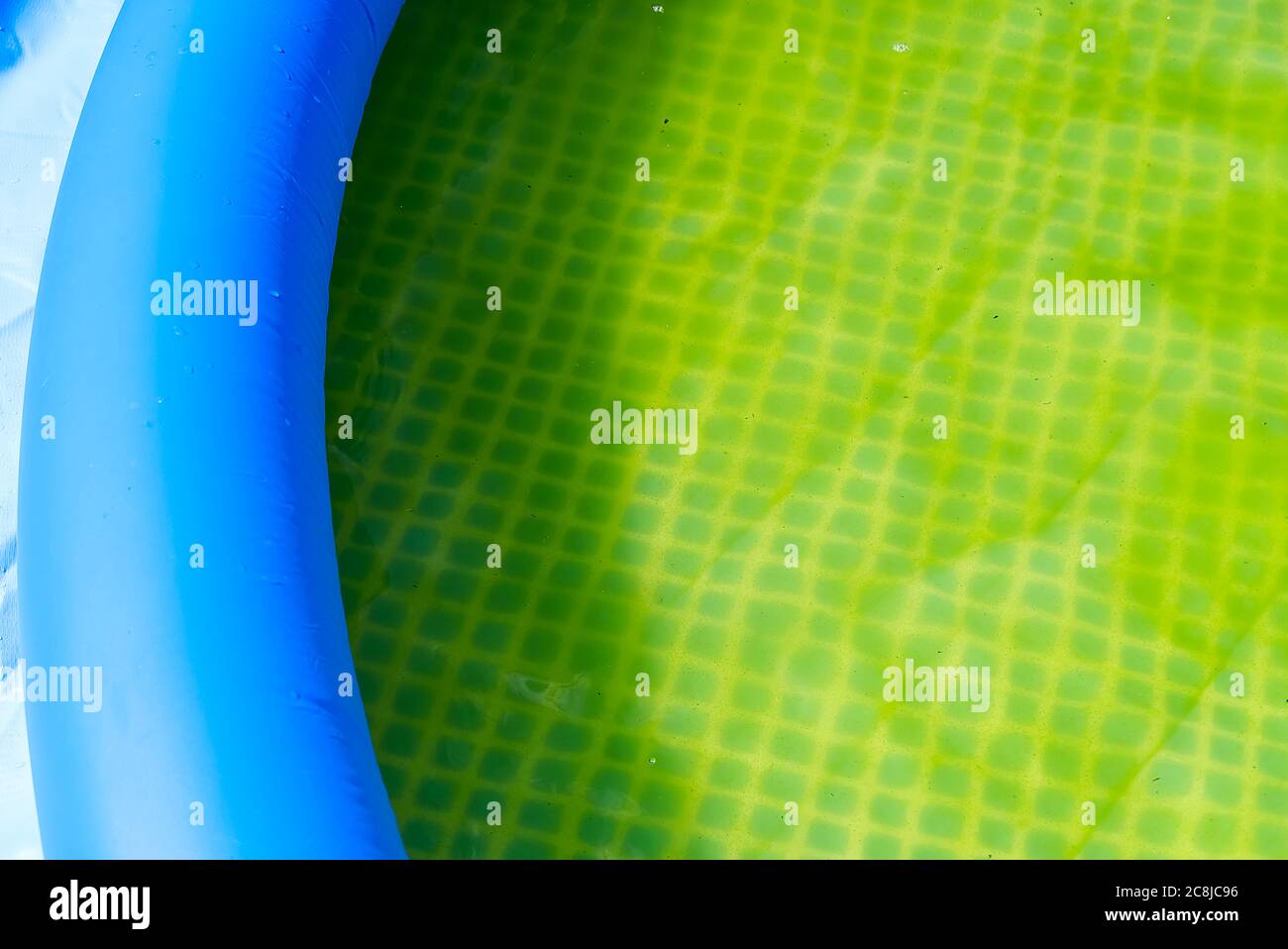 outdoor Inflatable pool with algae and disinfect water, need to be