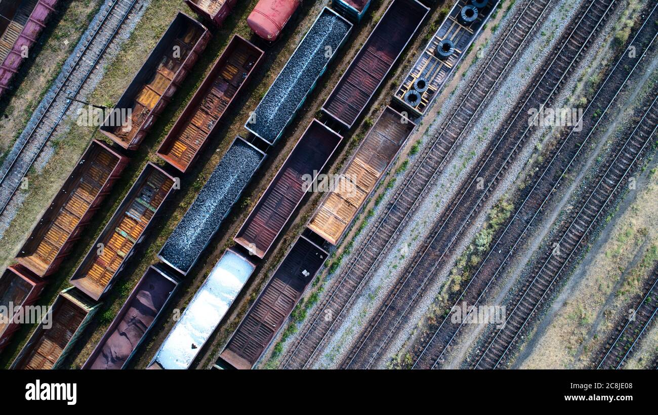 Sort In Rail Aerial view railway sorting station hi-res stock photography and images ...