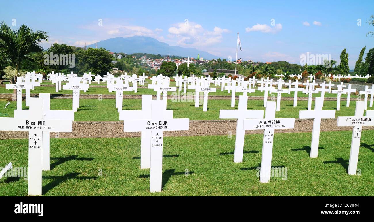 Dutch cemetery in Semarang, Ereveld Candi, Semarang Central Java Stock Photo