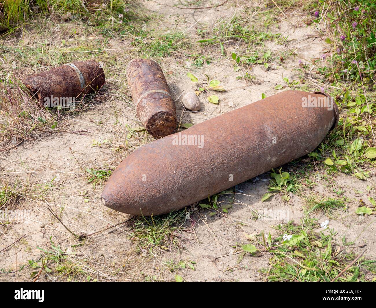 Bomb find pilot bombs from the Second World War Stock Photo