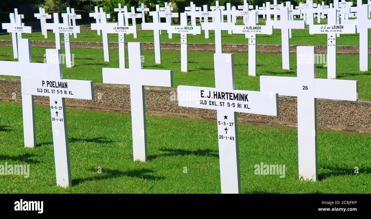 Dutch cemetery in Semarang, Ereveld Candi, Semarang Central Java, Indonesia Stock Photo