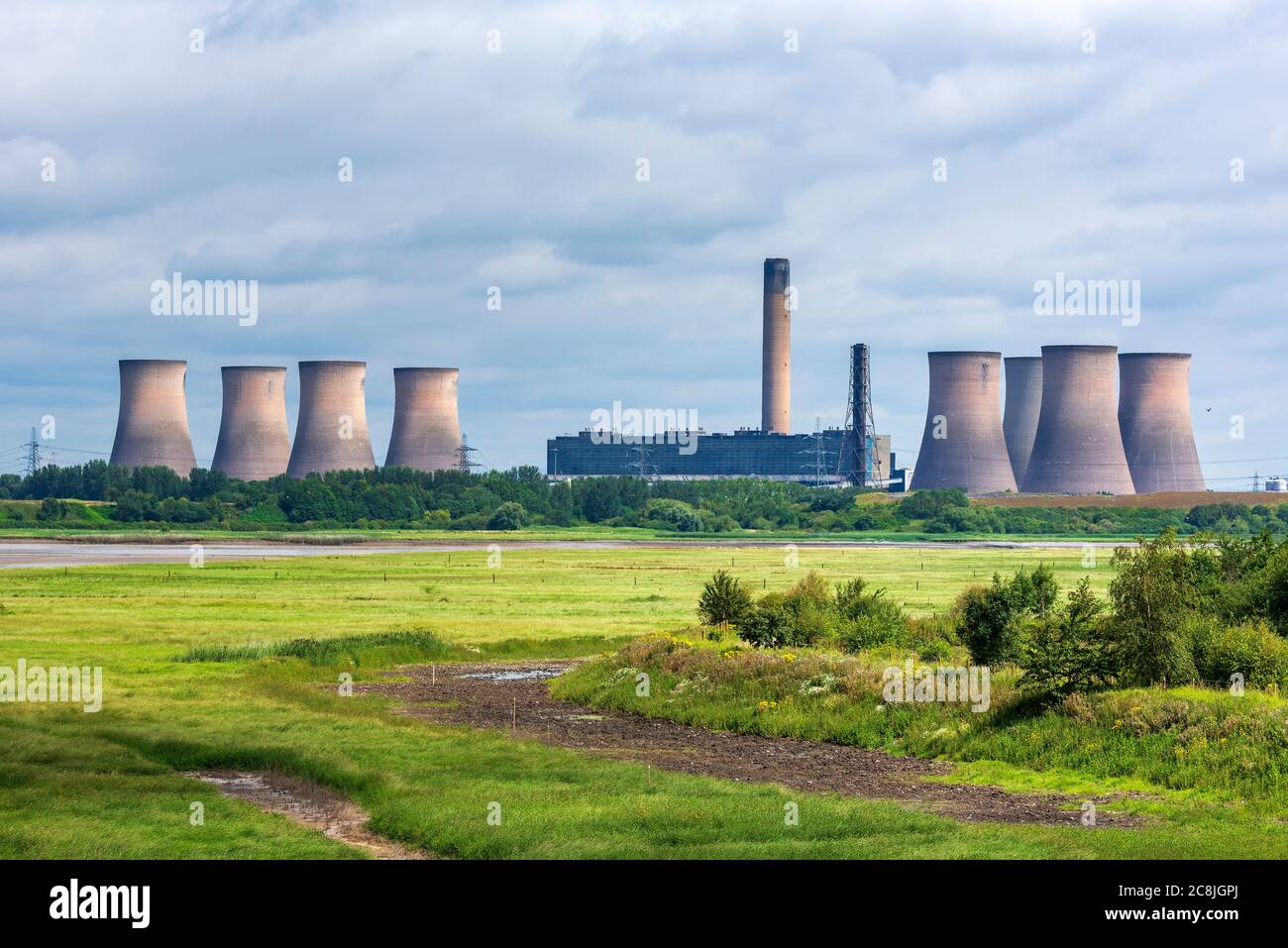 Fiddlers Ferry power station. Stock Photo