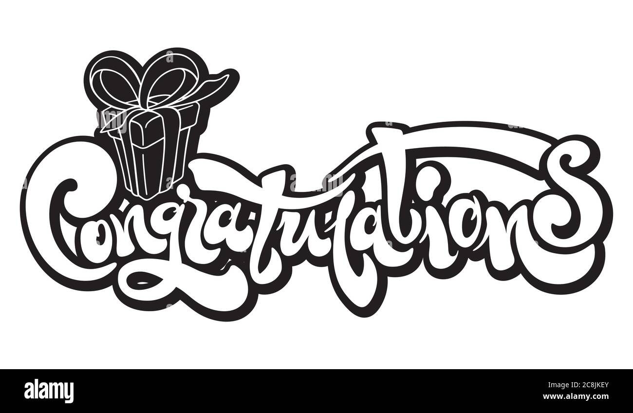 Congratulations - Typography, Lettering, Handwritten For Greeting ...