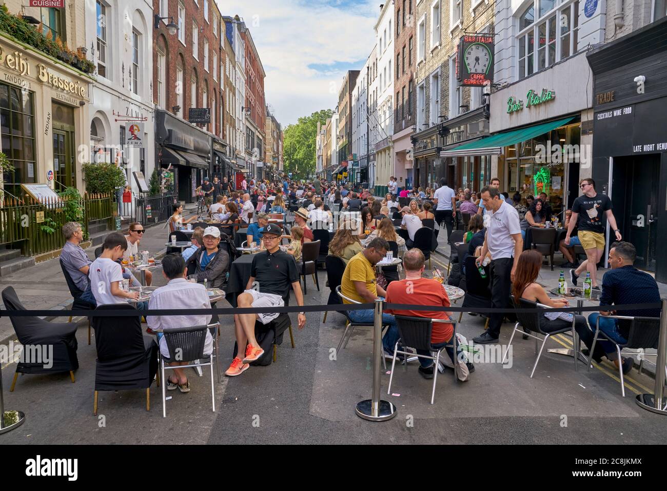soho outside dining drinking during covid Stock Photo