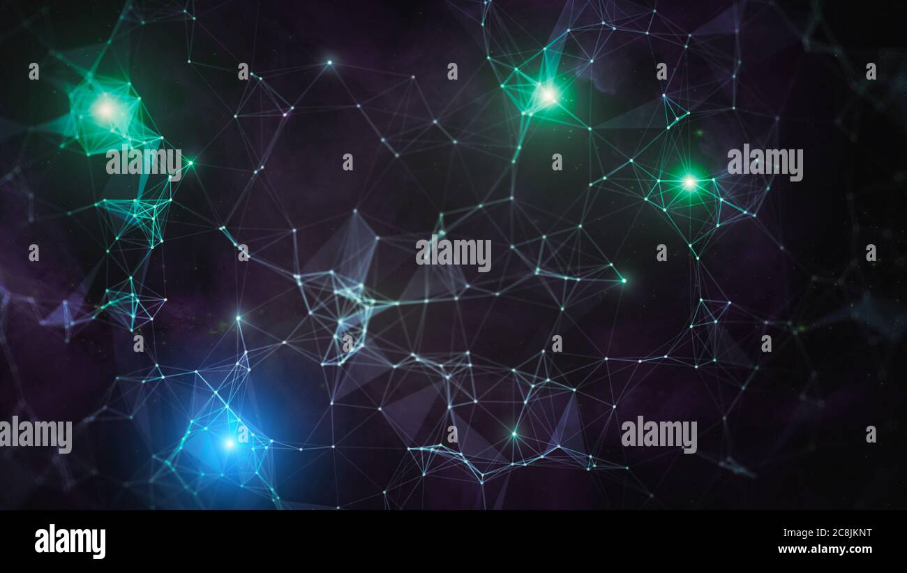 Connection structure. Big data visualization. Futuristic shape. Computer generated abstract background Stock Photo