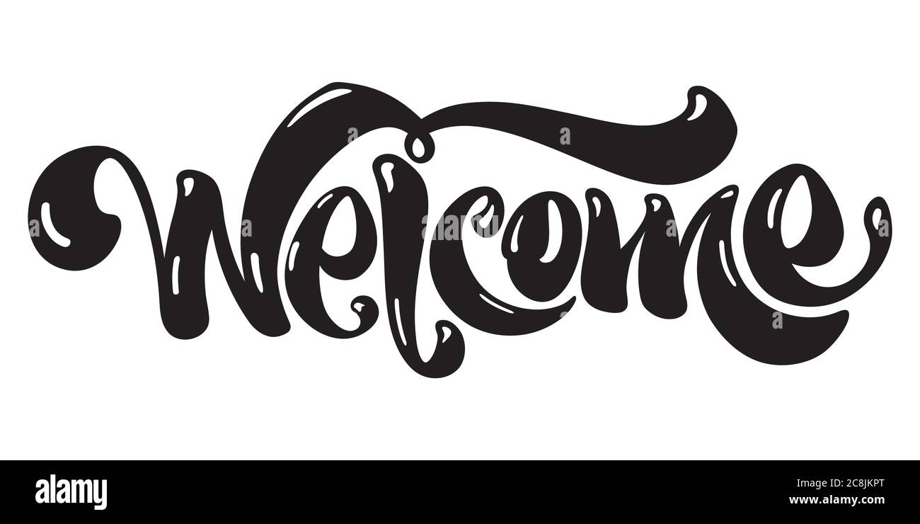Welcome lettering design hi-res stock photography and images - Alamy