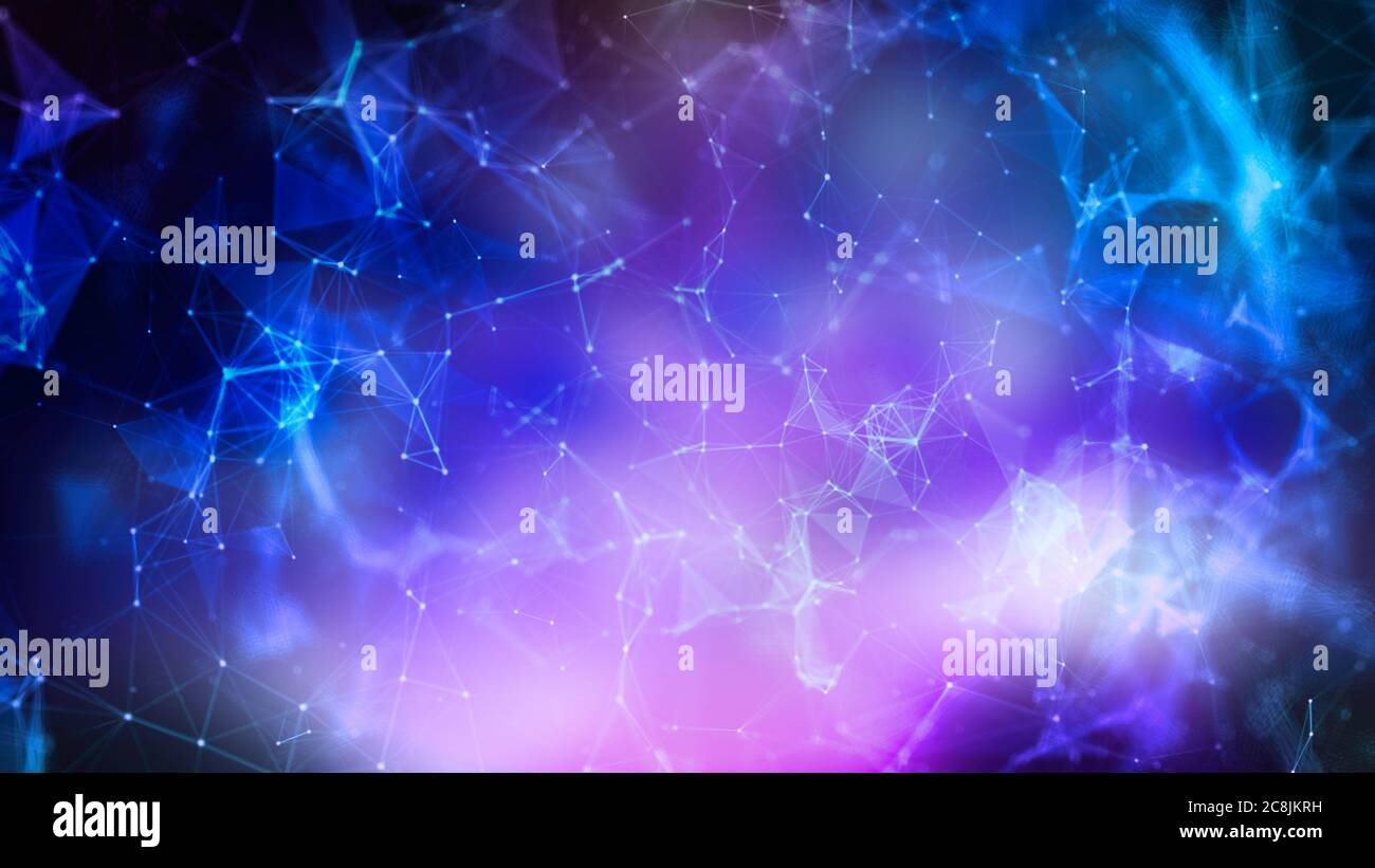 Futuristic polygonal background. Triangular. Wallpaper. Abstract polygonal space low poly dark background with connecting dots and lines. Connection s Stock Photo