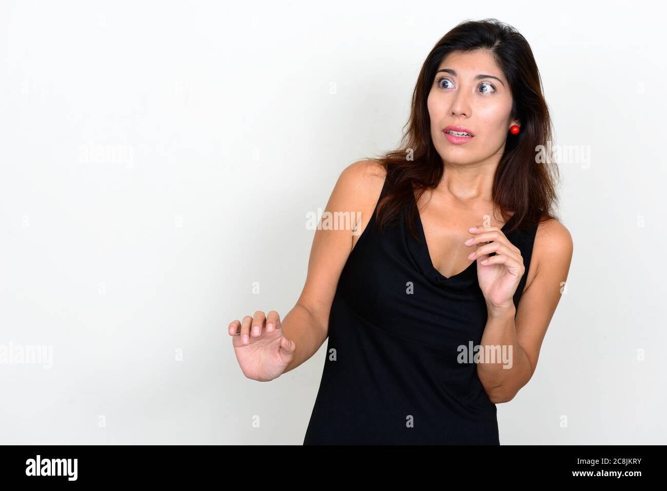 Shocked young black lady hi-res stock photography and images - Alamy