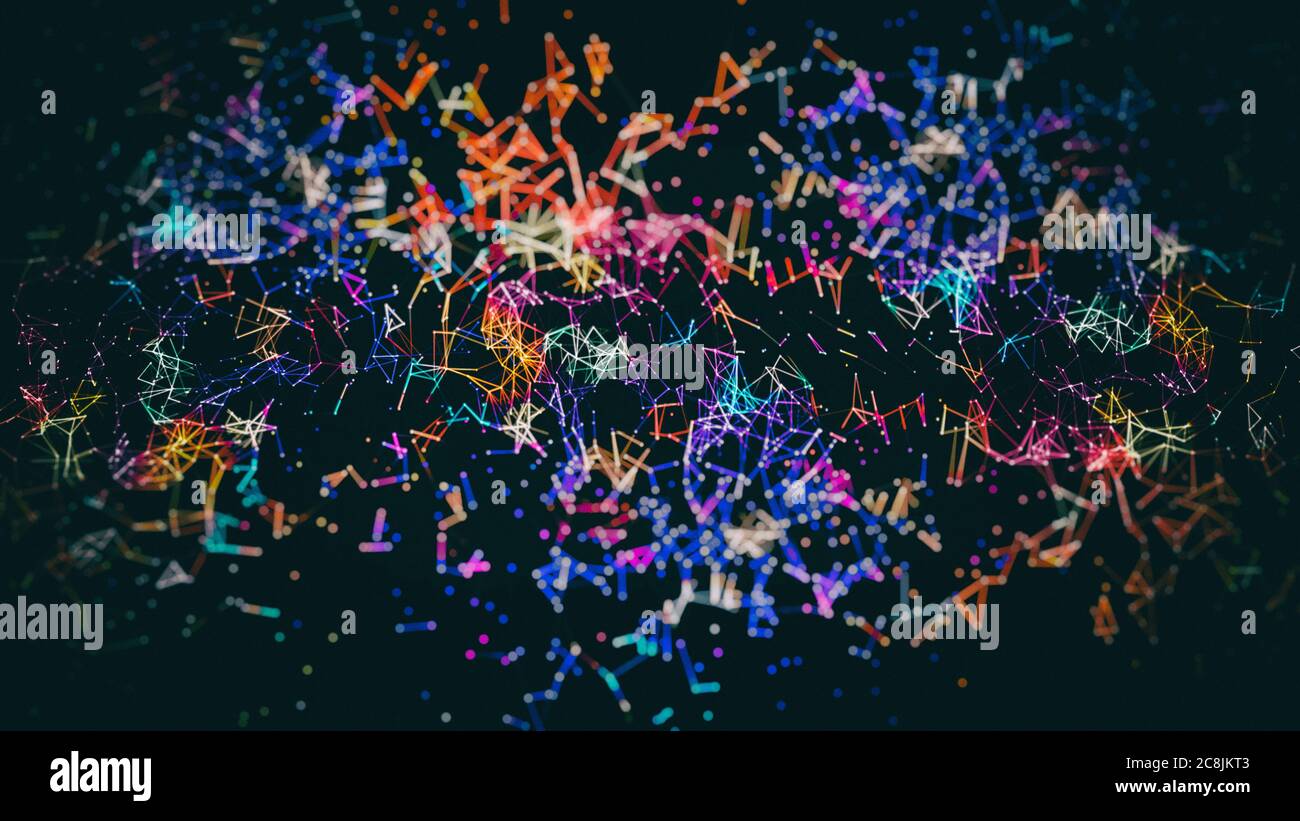Connection structure. Big data visualization. Futuristic shape. Computer generated abstract background Stock Photo