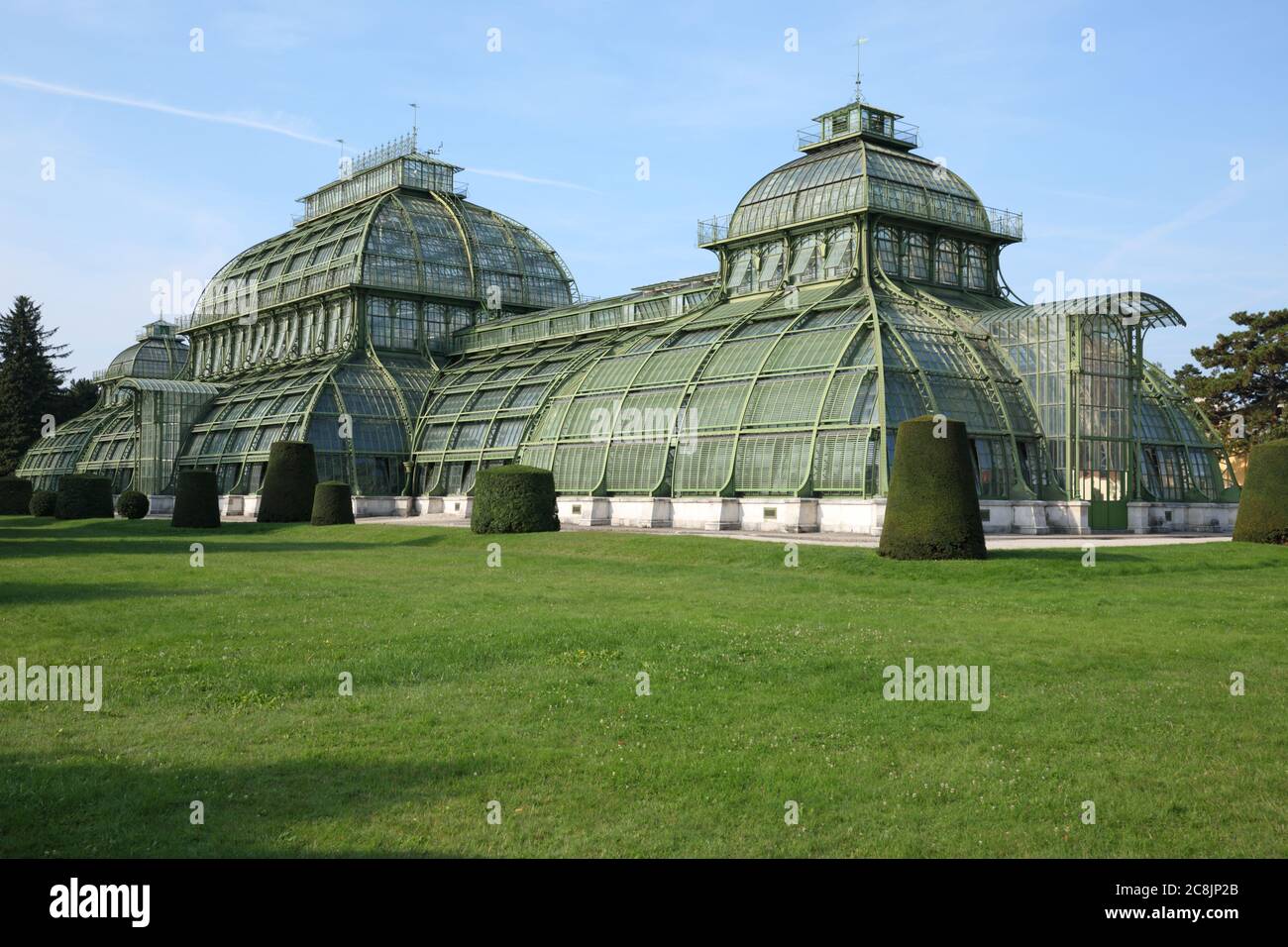Green house Palmenhaus Schonbrunn in Schonbrunn palace park, Vienna, Austria Stock Photo