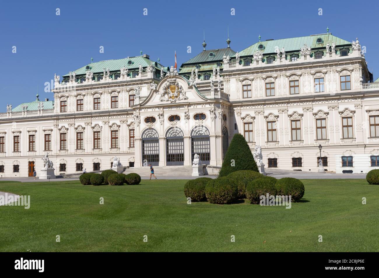 Southern facade of Upper Belvedere palace. This Baroque palace was built in 1717-1723 as a summer residence for Prince Eugene of Savoy Stock Photo