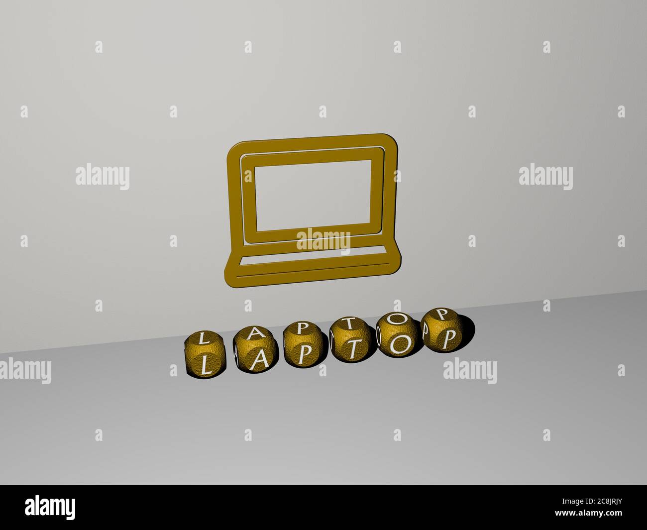 3D graphical image of LAPTOP vertically along with text built by ...