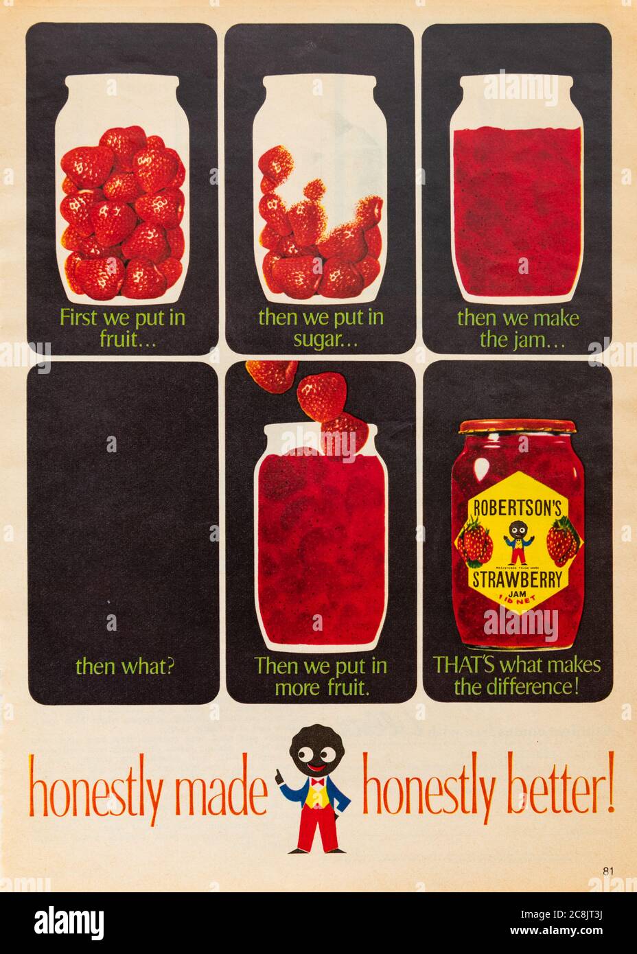 Robertson's Strawberry Jam magazine advertisement from 1966 including
