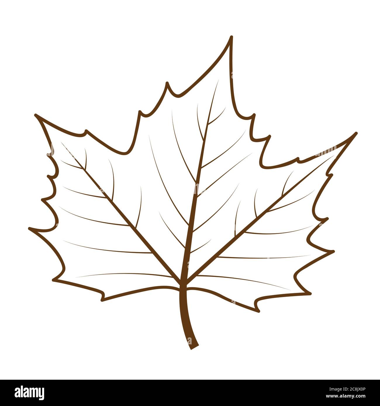 isolated autumn leaf outline drawing vector illustration EPS10 Stock