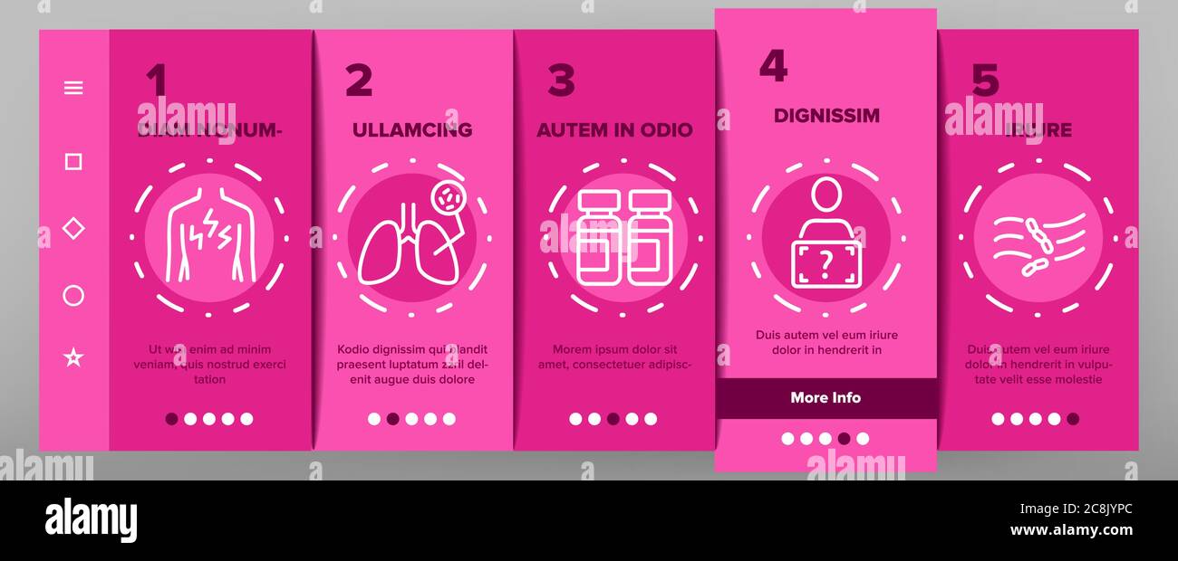 Tuberculosis Disease Onboarding Icons Set Vector Stock Vector Image ...