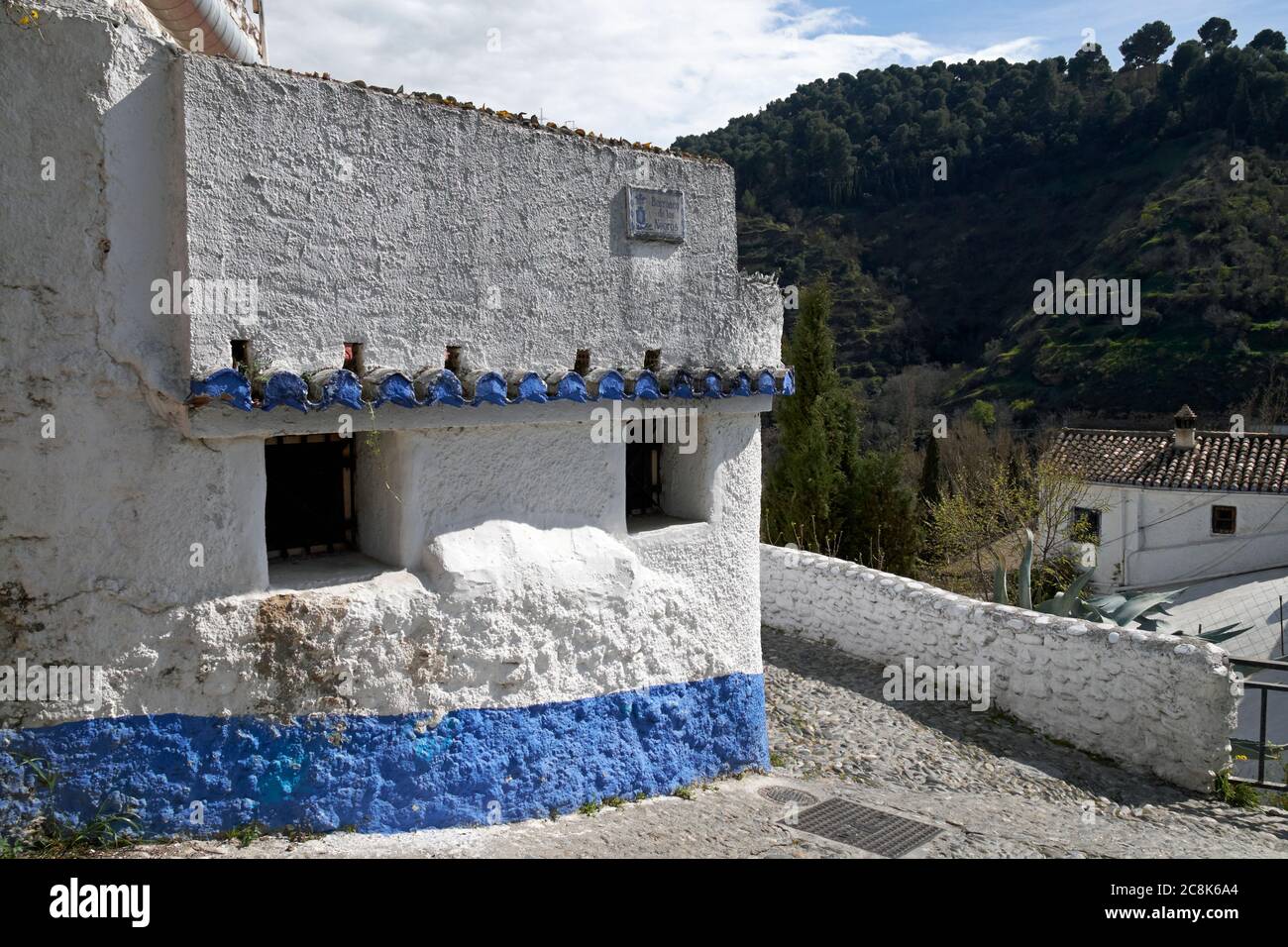 Part of a traditioanl cave house on Barranco de los Negros, Sacromonte, Granada, Andalusia, Spain. Stock Photo