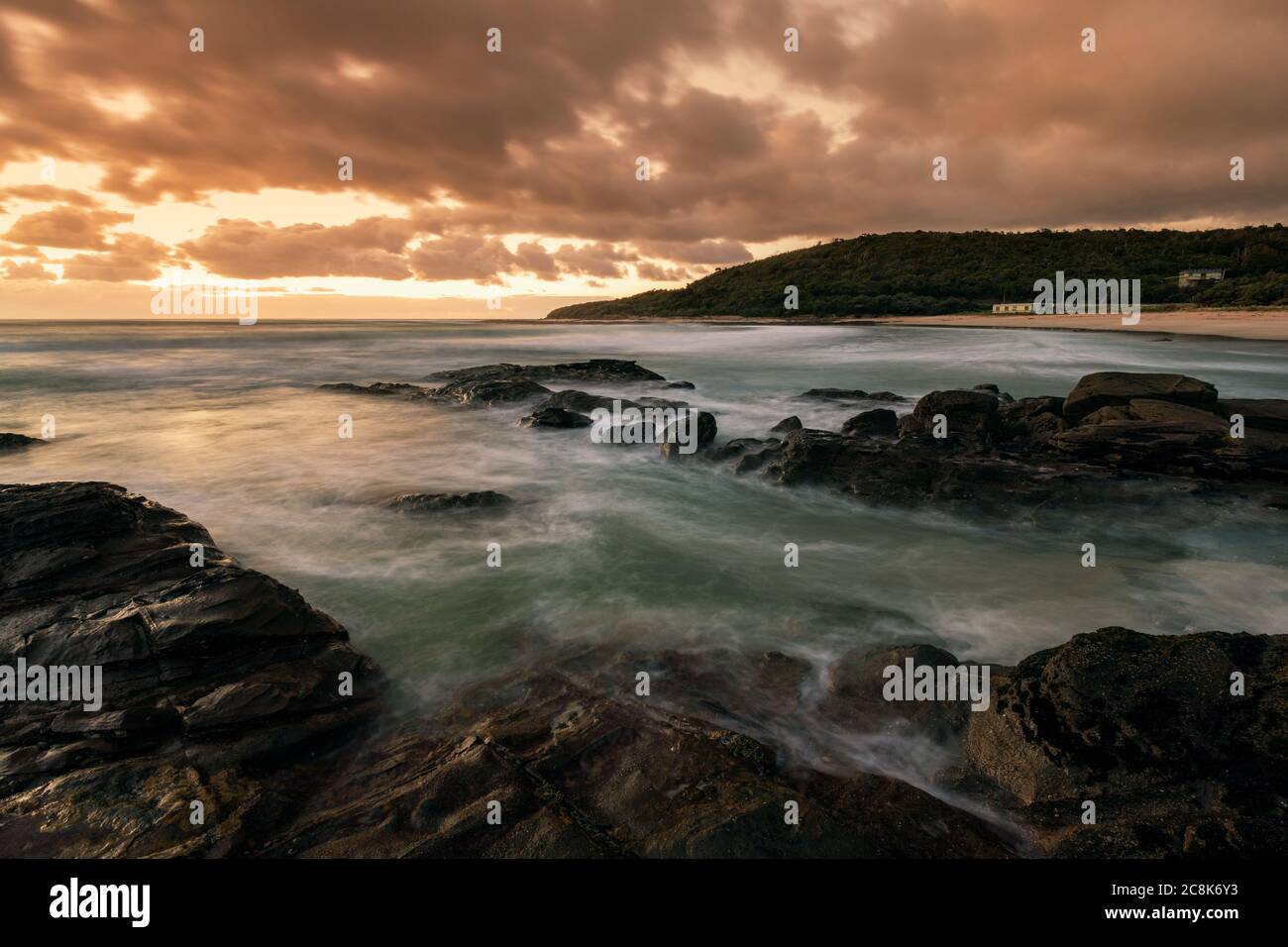 Sunrise at Kennett River along the famous Great Ocean Road. Stock Photo