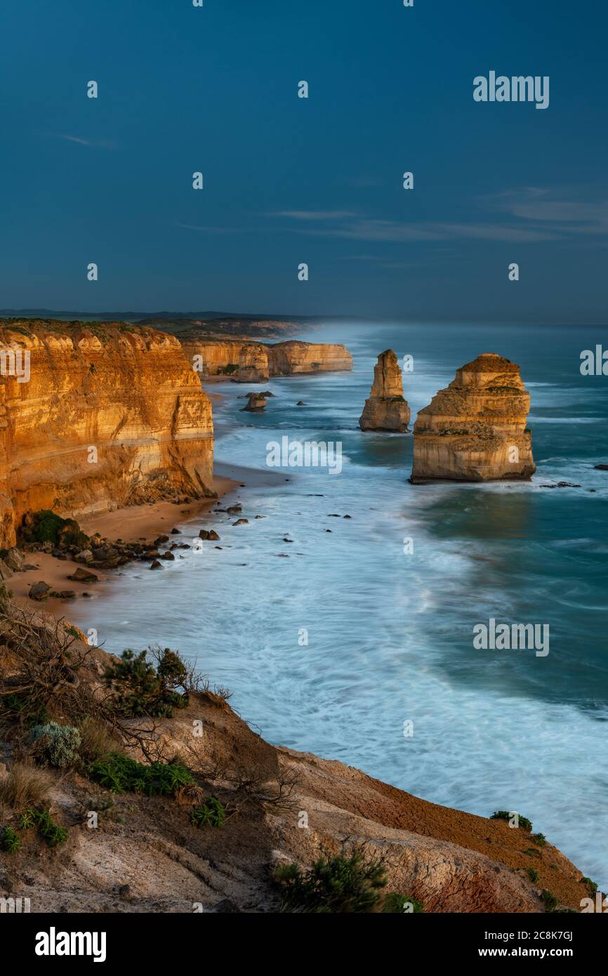Iconic Twelve Apostles at the famous Great Ocean Road. Stock Photo