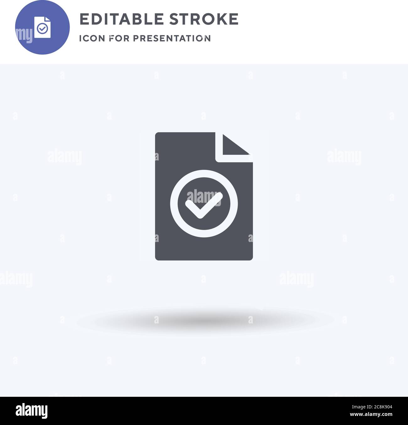 Checked icon vector, filled flat sign, solid pictogram isolated on white, logo illustration. Checked icon for presentation. Stock Vector