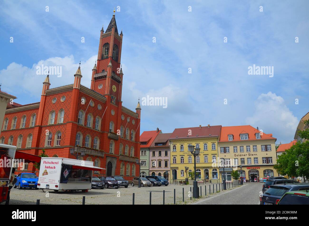Die Lessing-Stadt Kamenz in Sachsen, Oberlausitz, Deutschland, im sorbischen Siedlungsgebiet: das Rathaus Stock Photo