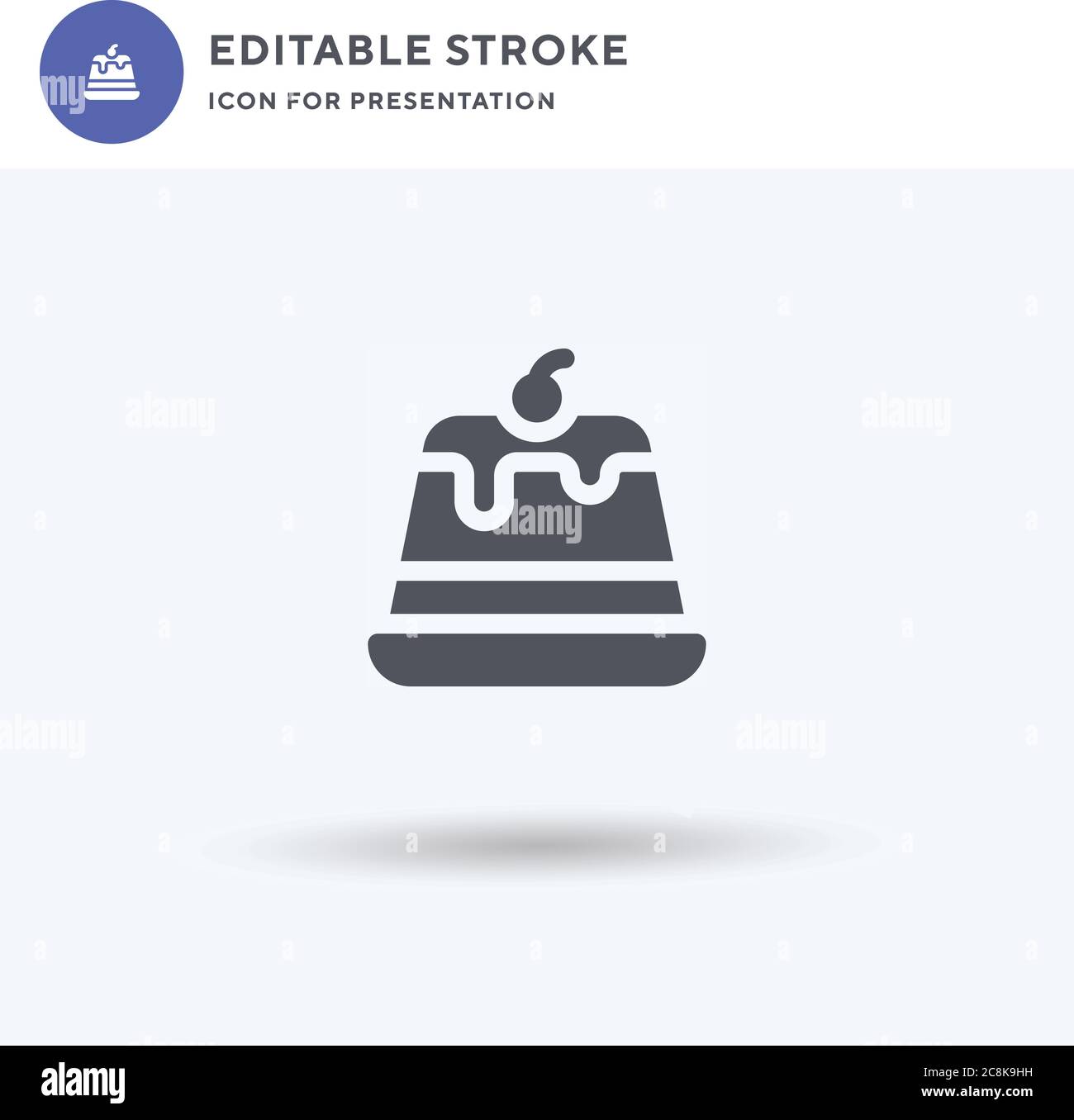 Pudding icon vector, filled flat sign, solid pictogram isolated on white, logo illustration. Pudding icon for presentation. Stock Vector
