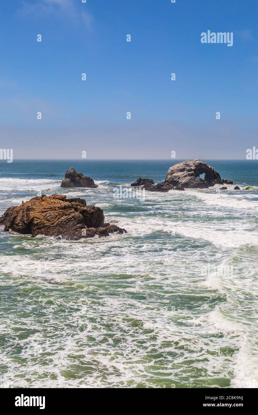 Seal Rock off the  Californian coast, near San Francisco Stock Photo