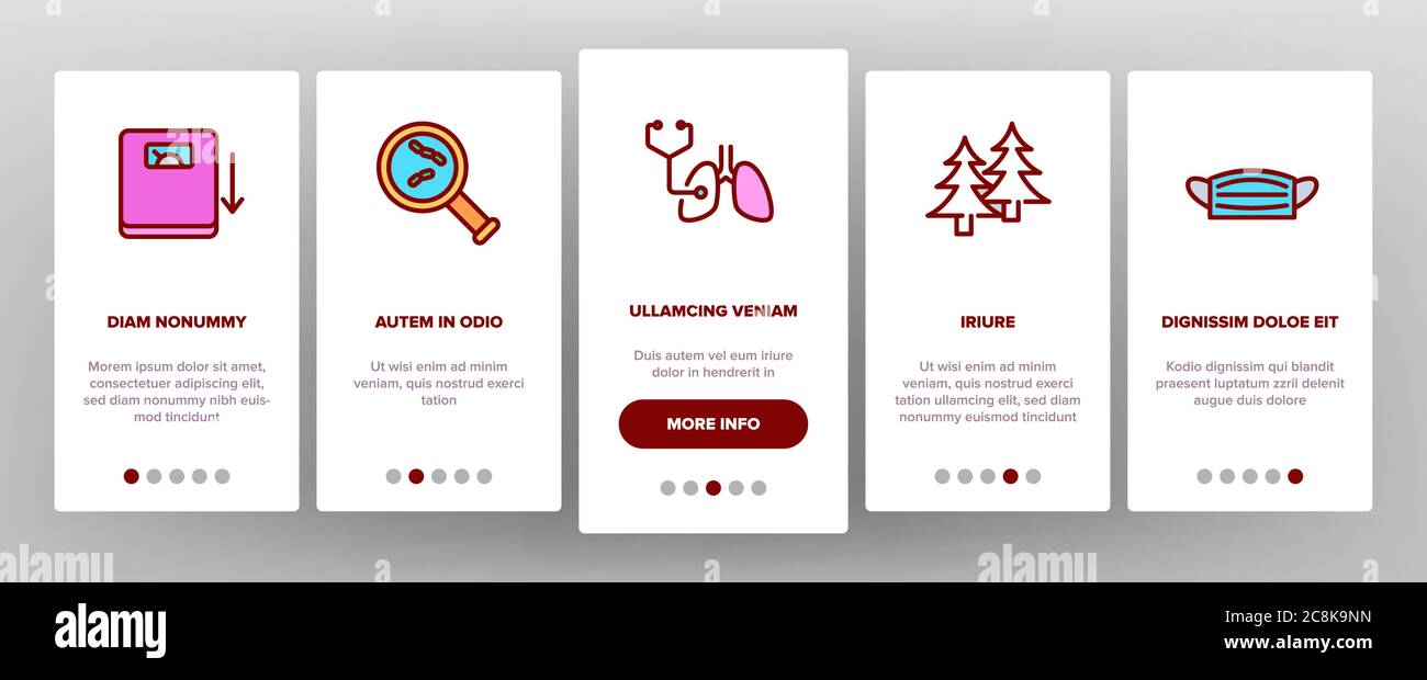 Tuberculosis Disease Onboarding Icons Set Vector Stock Vector Image ...