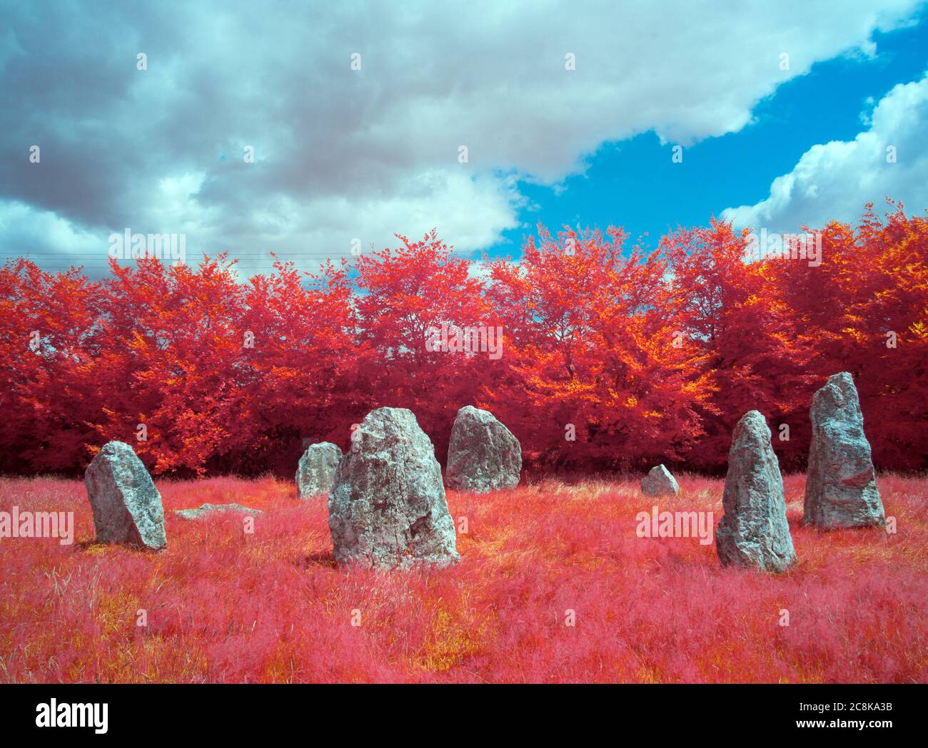 Duloe Stone Circle, Ancient Site, Cornwall UK Stock Photo