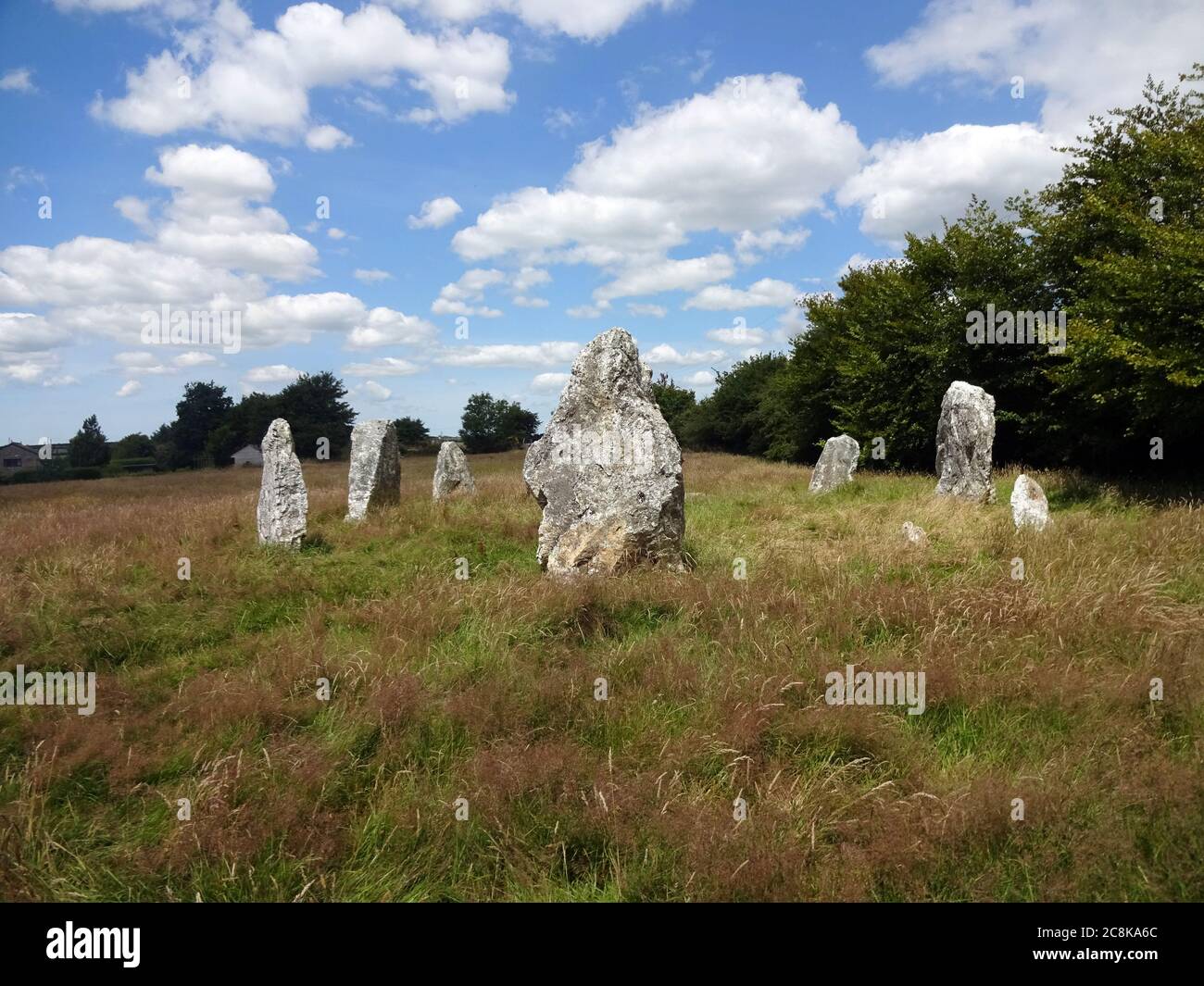 Duloe Stone Circle, Ancient Site, Cornwall UK Stock Photo