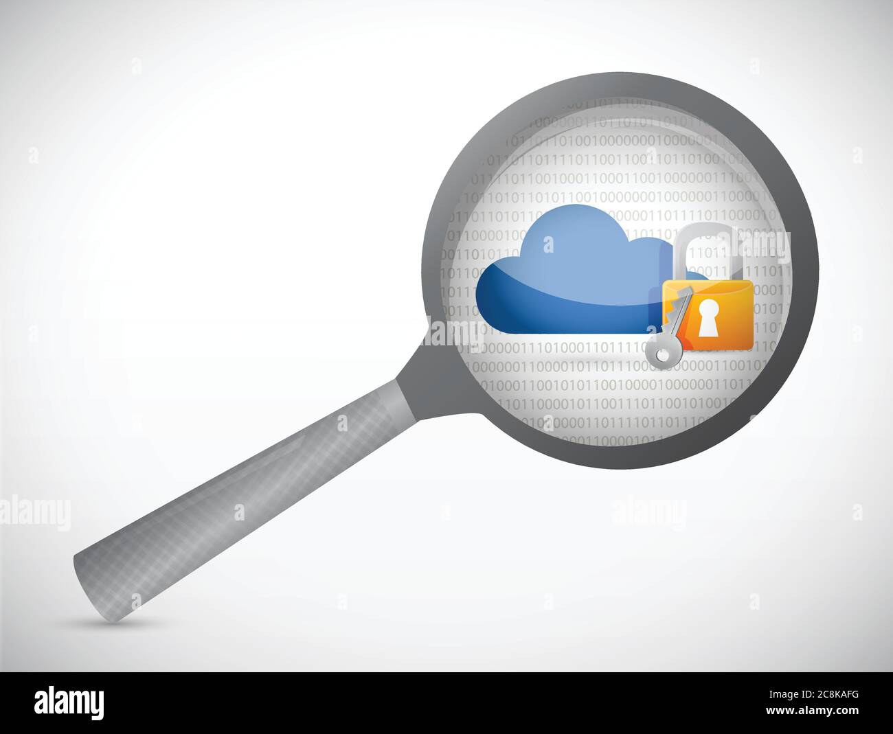 Cloud computing security under review. concept illustration design over a white background Stock Vector