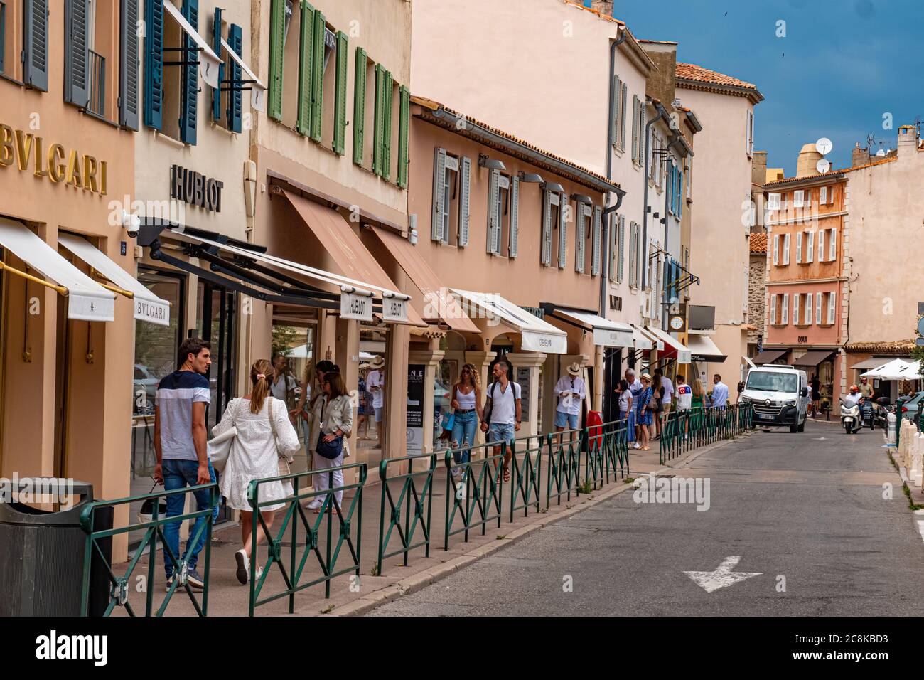 Luxury shops of all famous designers in Saint Tropez- ST TROPEZ, FRANCE -  JULY 13. 2020 Stock Photo - Alamy