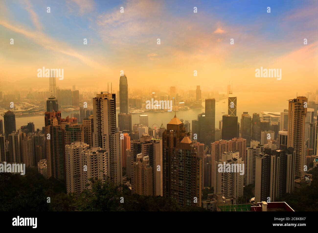 Hong Kong skyline view from the Victoria peak Stock Photo - Alamy