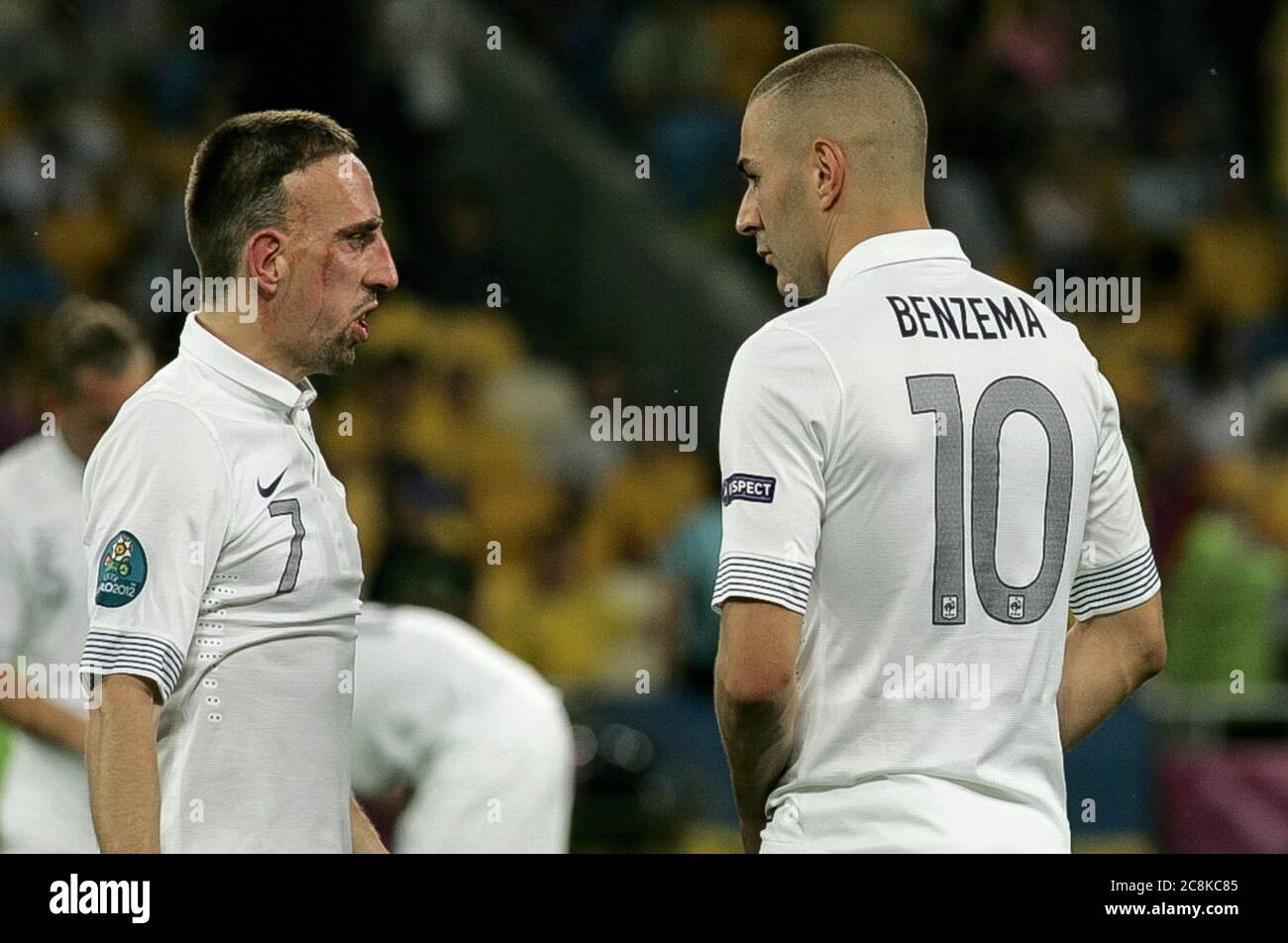 Franck Ribery and Karim Benzema During the Euro 2012, France - Suede ...